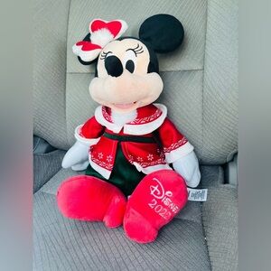 New Disney Store Mickey Minnie Mouse  Holiday Plush Toy 16"H Christmas 2022